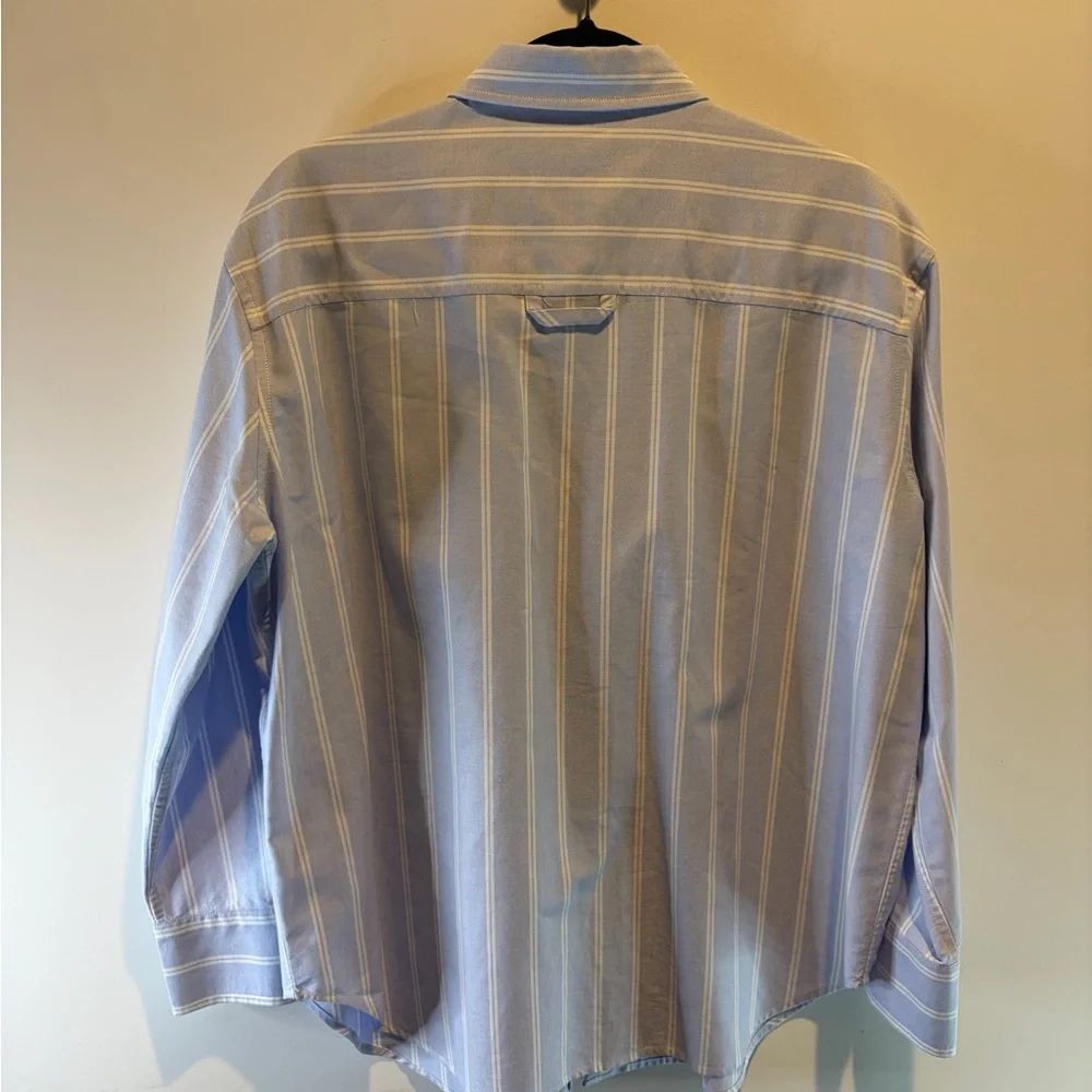 AYR Light Blue and White Striped Button-Down Shirt - Picture 3 of 6